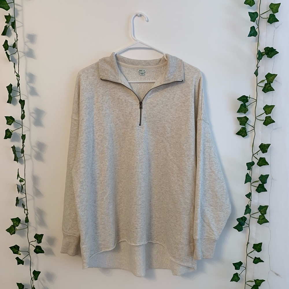 Aerie white/grayish quarter zip !